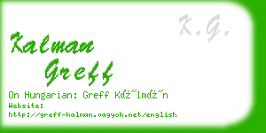 kalman greff business card